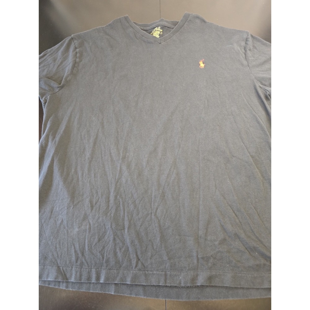 Polo‎ Ralph Lauren Classic Fit V-Neck T-Shirt (Black with Red Pony)